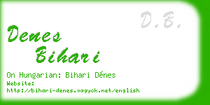 denes bihari business card